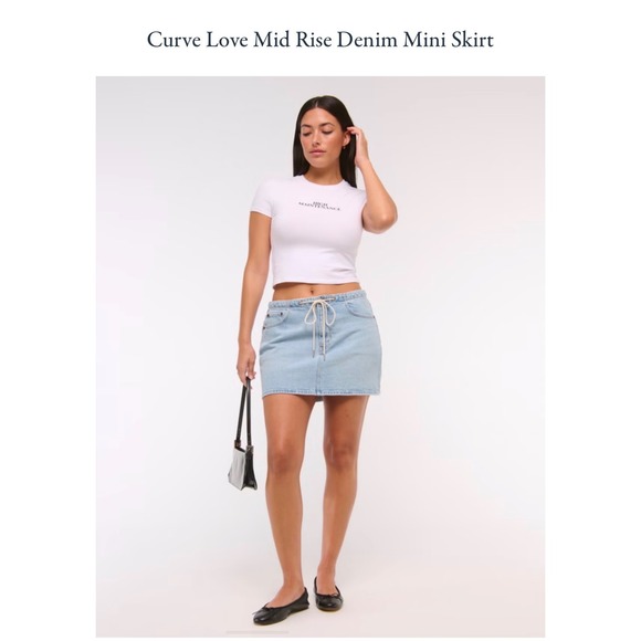 Abercrombie & Fitch Dresses & Skirts - 🖤Abercrombie & Fitch 🤑🖤🚨Curve Love Mid Rise Denim Mini Skirt Size-27NEW$70